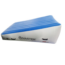Мат наклонный надувной MASTERJUMP 180 x 120 x 20-65 см - сине-белый