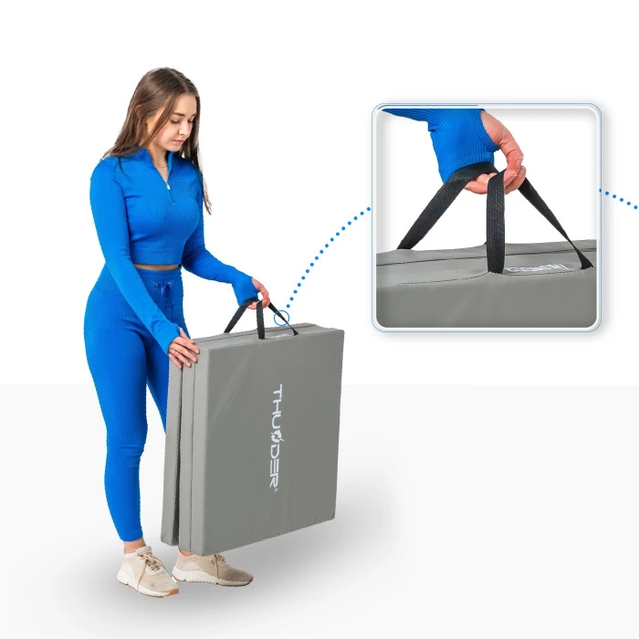 Мат гимнастический THUNDER MG-02, 180 х 60 х 5 см, серый