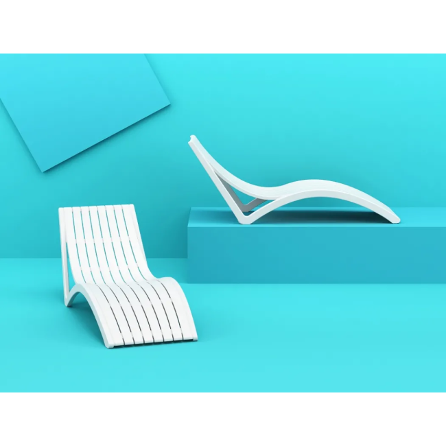 Шезлонг Siesta Slim, білий