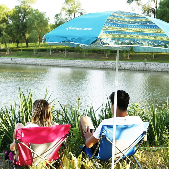 Кресло раскладное для кемпинга KING CAMP, голубовато-белое – низкое