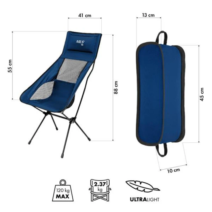 Кресло для кемпинга NILS CAMP NC3322, синее