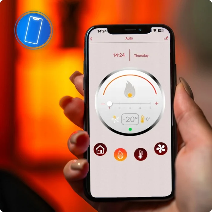 Пелетна піч-камін THUNDER ARIA RED 12 кВт