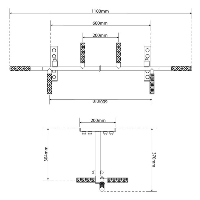 Турник для подтяжки с монтажом на потолок K-Sport KSH003/SK