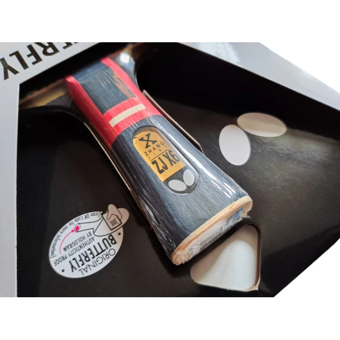 Ракетка для настольного тенниса BUTTERFLY Zhang Jike X6, черно-красная.