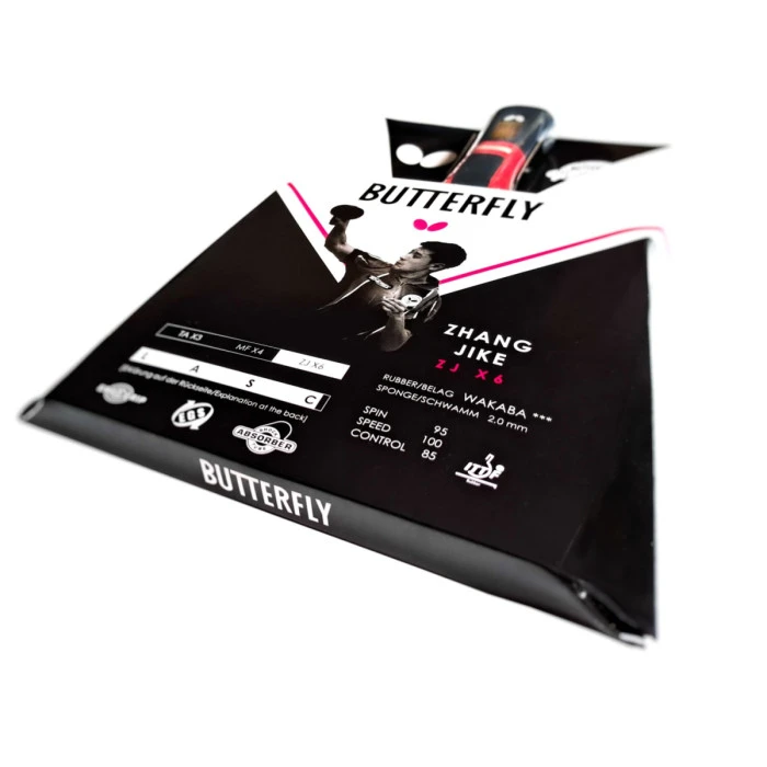 Ракетка для настольного тенниса BUTTERFLY Zhang Jike X6, черно-красная.