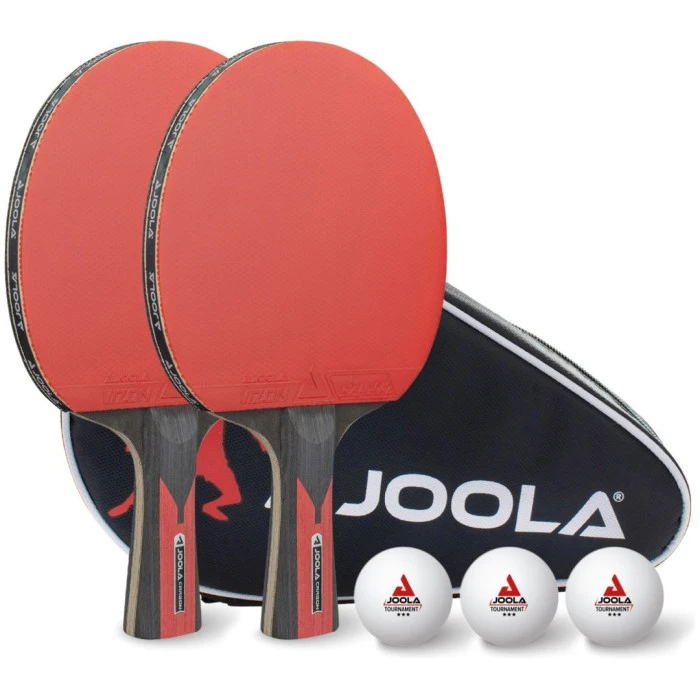 Набор для настольного тенниса Joola Set Duo Carbon Ball Cover, черно-красный