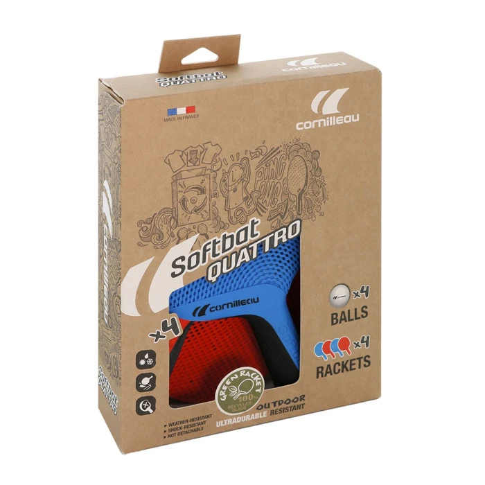 Набор для настольного тенниса Cornilleau QUATTRO SOFTBAT, красно-синий