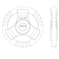 Диск чугунный K-SPORT O2.5 2,5 кг