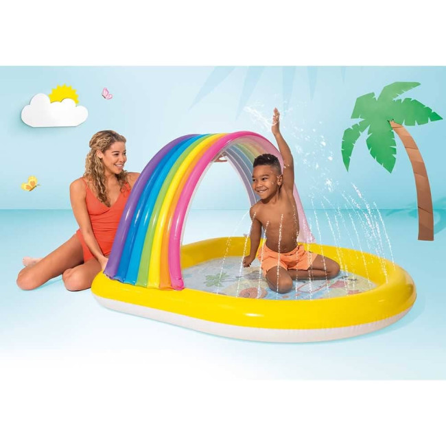 Бассейн надувной детский Радуга Intex 57156NP 147х130х86 см