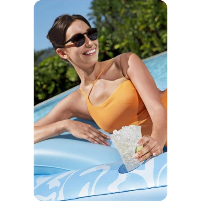 Матрац надувний для плавання Bestway 43838 блакитний, 214 х 155 см