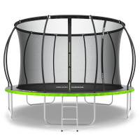 Батут Zipro Jump Pro Premium с внутренней сеткой 12 футов 374 см черно-зеленый