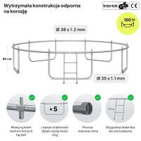 Батут Zipro Jump Pro Premium з внутрішньої сіткою 12 футів 374 см чорно-зелений