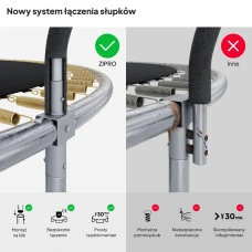 Батут Zipro Jump Pro Premium с внутренней сеткой 12 футов 374 см черно-зеленый