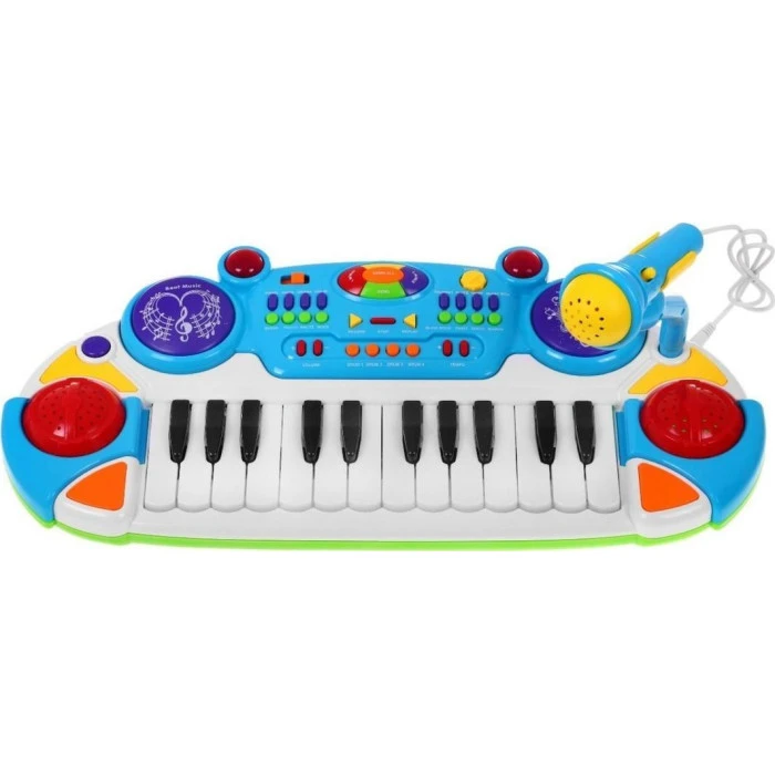 Детский синтезатор + Малые барабаны + Микрофон 3+