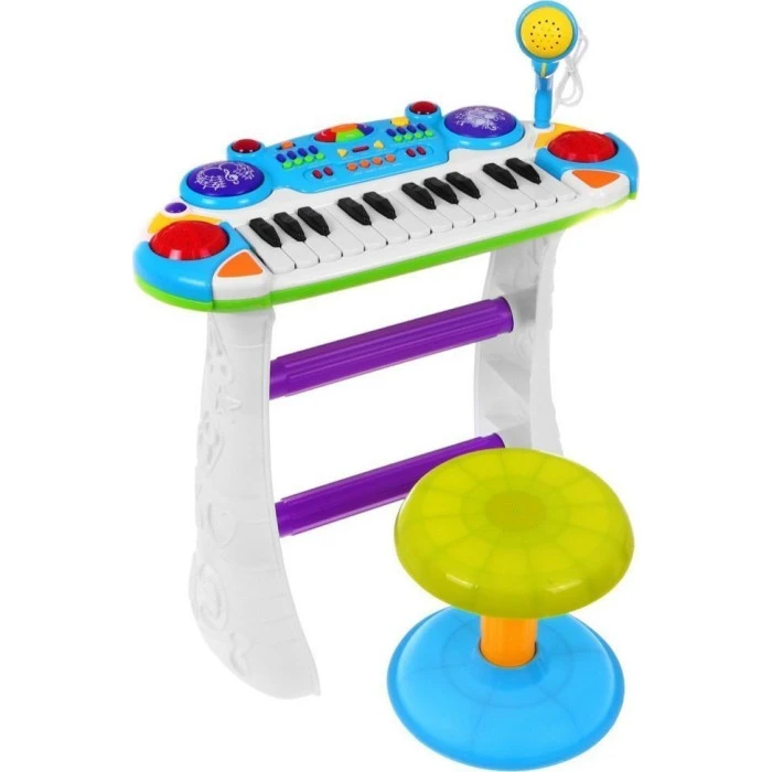 Детский синтезатор + Малые барабаны + Микрофон 3+