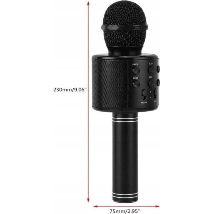 Мікрофон для караоке з динаміком чорний ZMU.WS-858.CZ