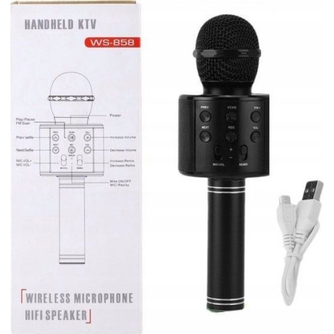 Микрофон для караоке с динамиком черный ZMU.WS-858.CZ