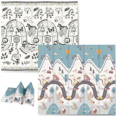 Килимок розкладний дитячий 200 x 180 x 1 см Nukido NK-340 Дорога-Сафарі