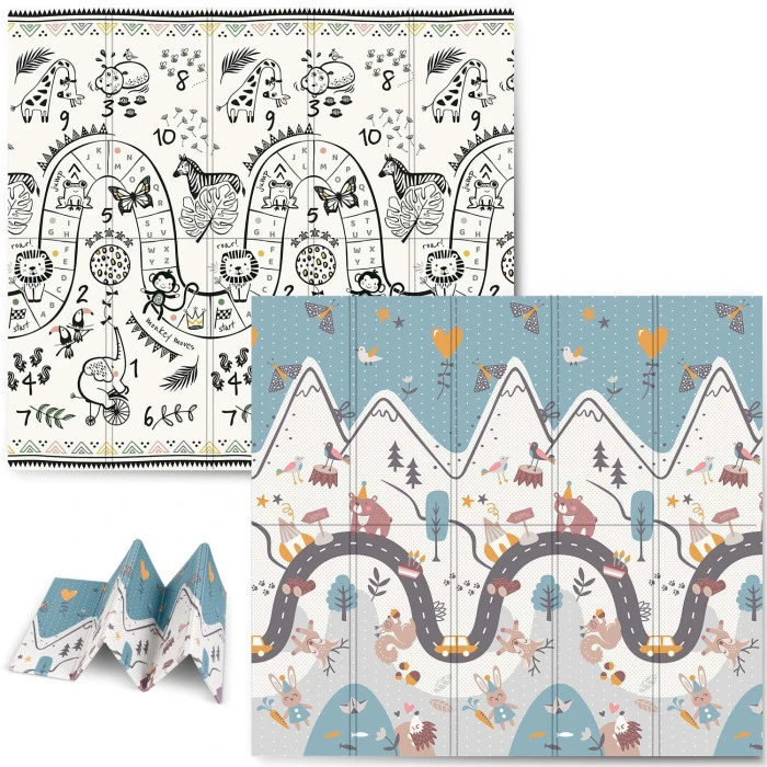 Килимок розкладний дитячий 200 x 180 x 1 см Nukido NK-340 Дорога-Сафарі