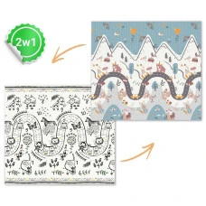 Килимок розкладний дитячий 200 x 180 x 1 см Nukido NK-340 Дорога-Сафарі