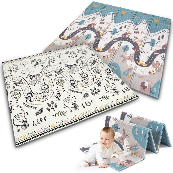 Килимок розкладний дитячий 200 x 180 x 1 см Nukido NK-340 Дорога-Сафарі