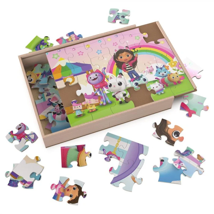 Пазл деревянный Spin Master 3в1 "Кукольный домик Габби" 21 х 28 см, 72 эл.