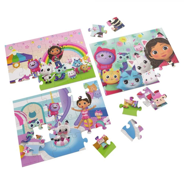 Пазл деревянный Spin Master 3в1 "Кукольный домик Габби" 21 х 28 см, 72 эл.