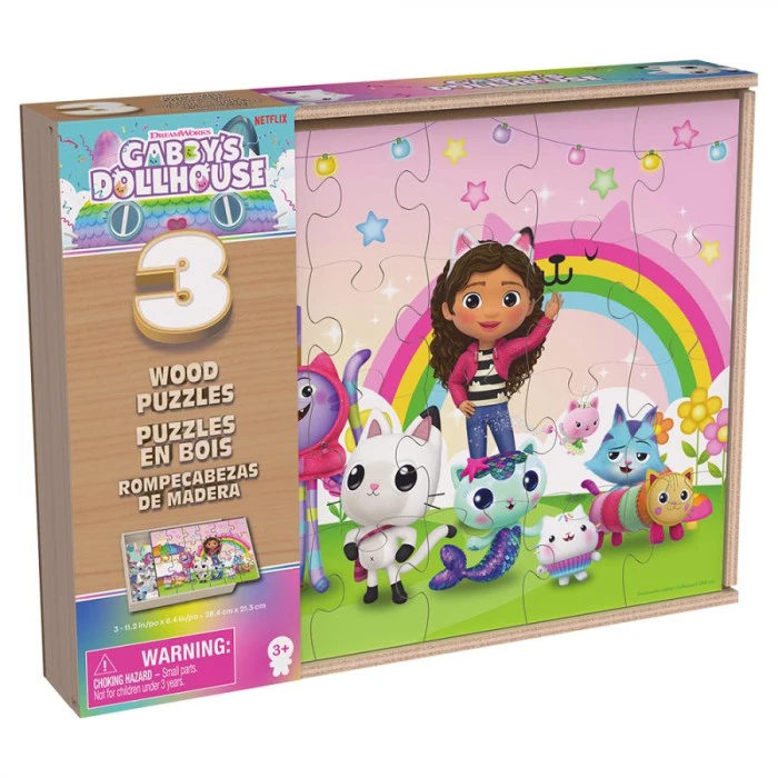 Пазл деревянный Spin Master 3в1 "Кукольный домик Габби" 21 х 28 см, 72 эл.