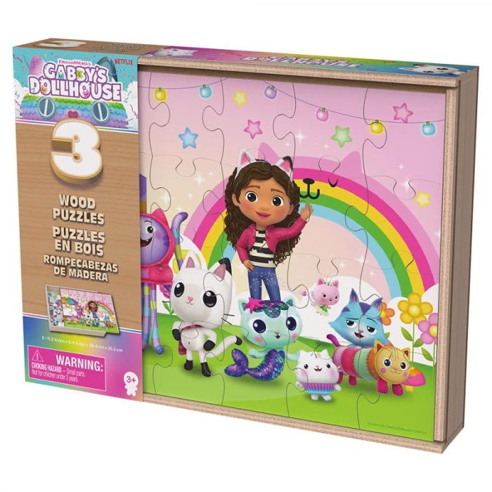 Пазл деревянный Spin Master 3в1 "Кукольный домик Габби" 21 х 28 см, 72 эл.