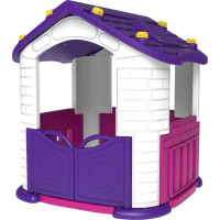 Садовый домик 3в1 для детей Фиолетовый + Горка + Сад с ограждением