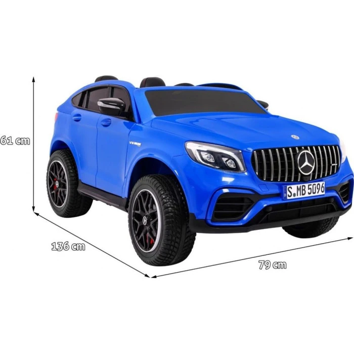 Дитяча акумуляторна машинка Mercedes GLC 63S Синя