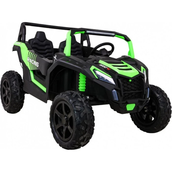 Детская аккумуляторная машинка Багги Strong Racing ATV для 2 детей Зеленая