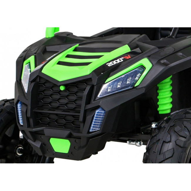 Детская аккумуляторная машинка Багги Strong Racing ATV для 2 детей Зеленая