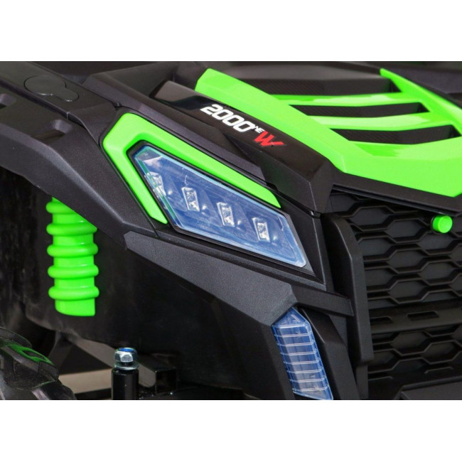 Детская аккумуляторная машинка Багги Strong Racing ATV для 2 детей Зеленая