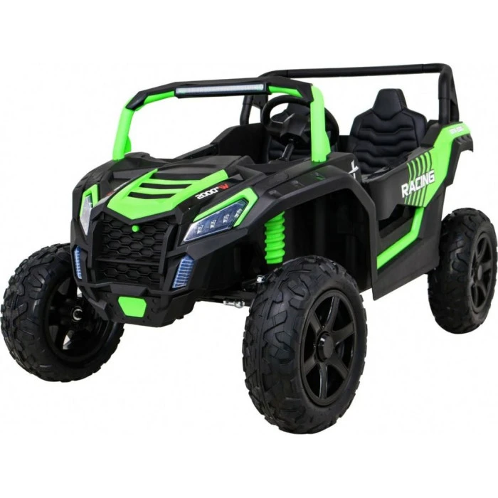 Детская аккумуляторная машинка Багги Strong Racing ATV для 2 детей Зеленая