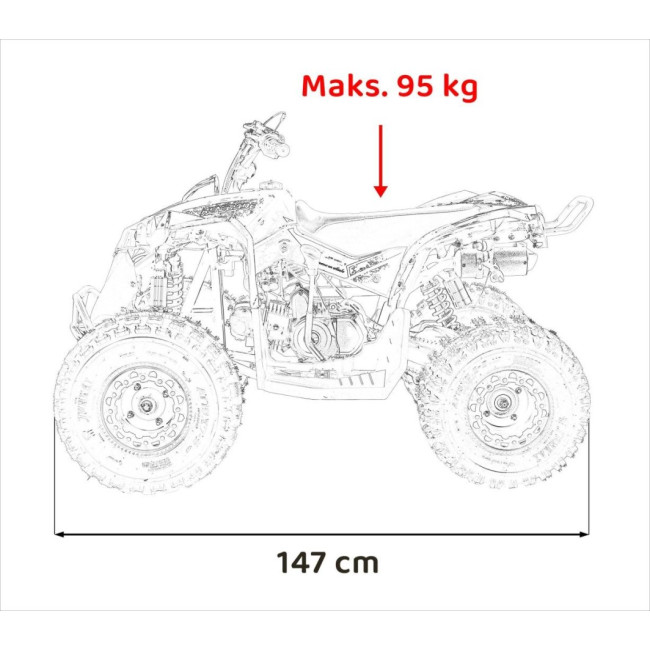 Детский аккумуляторный квадроцикл RENEGADE HIPERFECT 125CC Красный