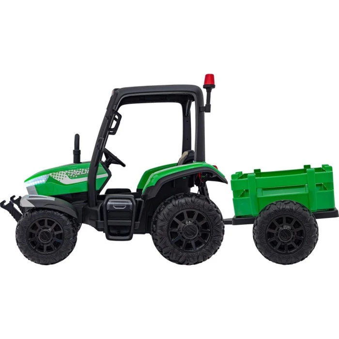 Дитячий акумуляторний трактор BLAST з причепом зелений