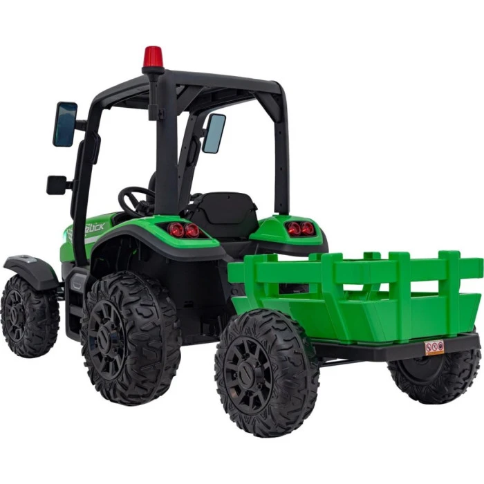 Дитячий акумуляторний трактор BLAST з причепом зелений
