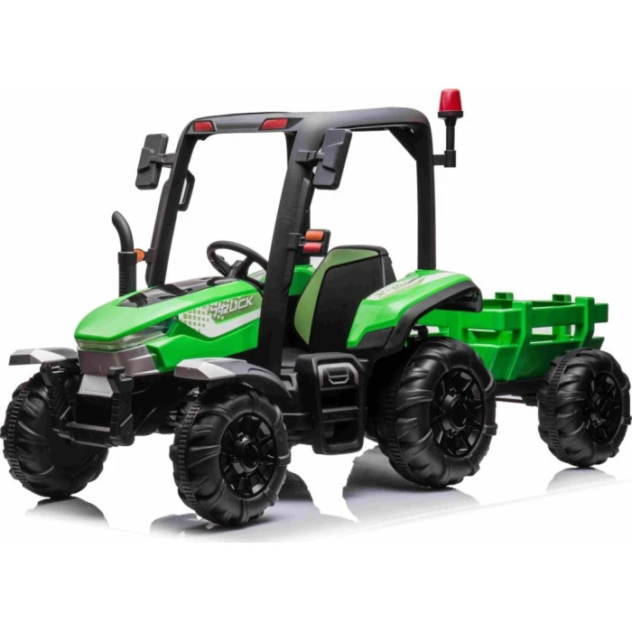Дитячий акумуляторний трактор BLAST з причепом зелений