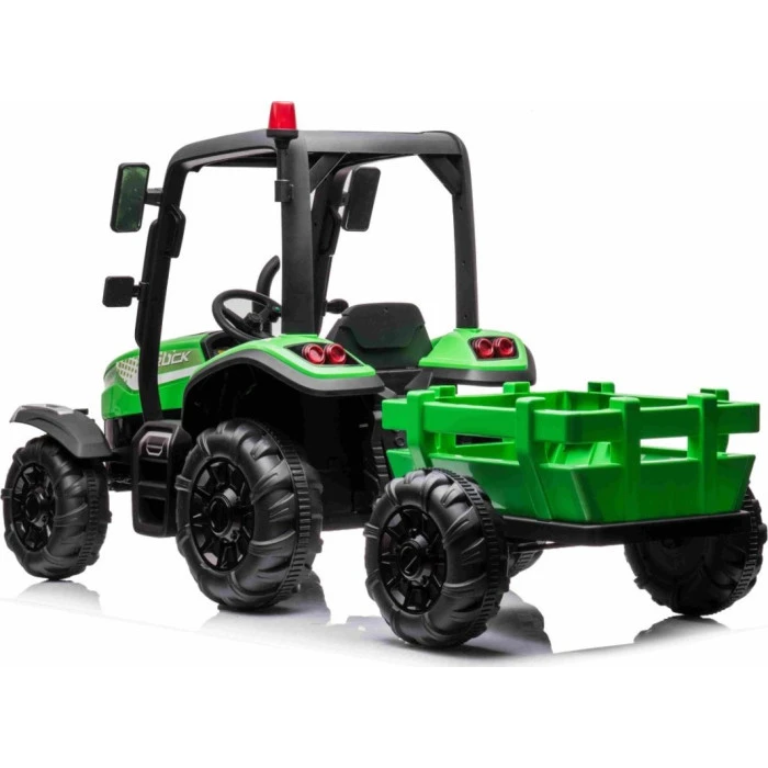 Дитячий акумуляторний трактор BLAST з причепом зелений