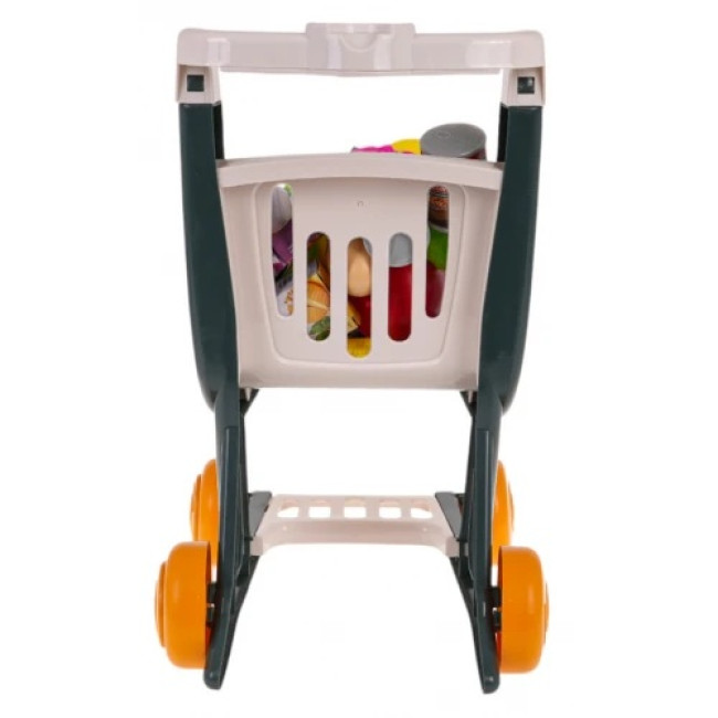 Детская игрушечная тележка для покупок с подсветкой и музыкальной функцией 41 эл. Зеленый