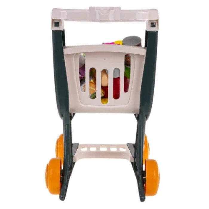 Детская игрушечная тележка для покупок с подсветкой и музыкальной функцией 41 эл. Зеленый