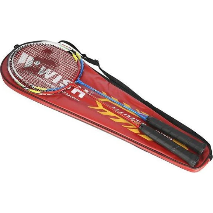 Ракетки для бадминтона WISH ALUMTEC 329K, сине-красные.