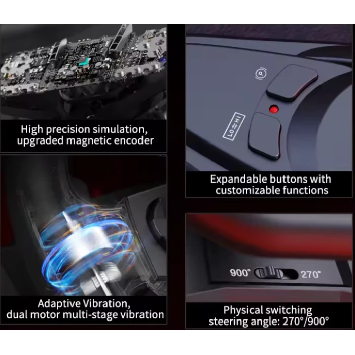 Ігрове кермо PXN V9 GEN2 з педалями і коробкою передач для PS4, PS3, Xbox X/S, PC (PXN-V9GEN2)