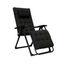 Розкладне крісло шезлонг LEOBRO Zero Gravity Premium Plus Black (LB-ZGC-K2-BLK)