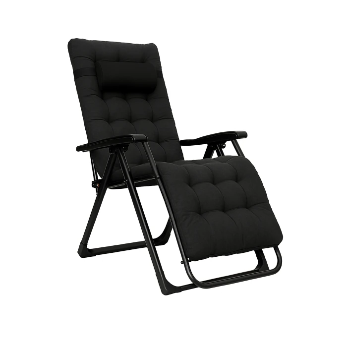 Розкладне крісло шезлонг LEOBRO Zero Gravity Premium Plus Black (LB-ZGC-K2-BLK)