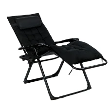 Розкладне крісло шезлонг LEOBRO Zero Gravity Premium Plus Black (LB-ZGC-K2-BLK)