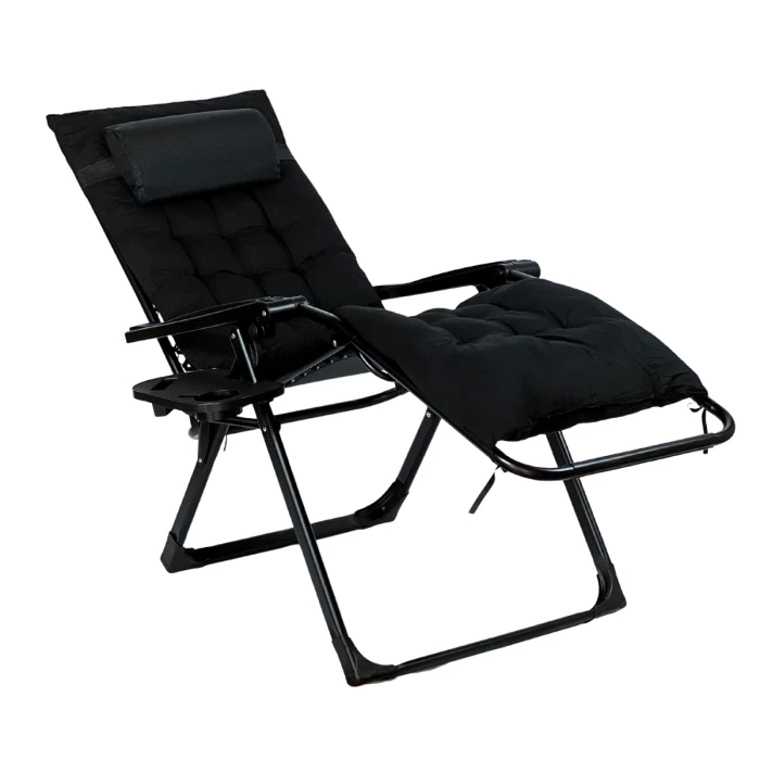 Розкладне крісло шезлонг LEOBRO Zero Gravity Premium Plus Black (LB-ZGC-K2-BLK)
