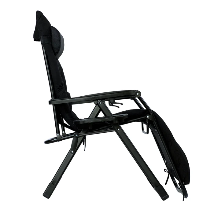 Розкладне крісло шезлонг LEOBRO Zero Gravity Premium Plus Black (LB-ZGC-K2-BLK)