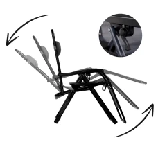 Розкладне крісло шезлонг LEOBRO Zero Gravity Premium Plus Black (LB-ZGC-K2-BLK)